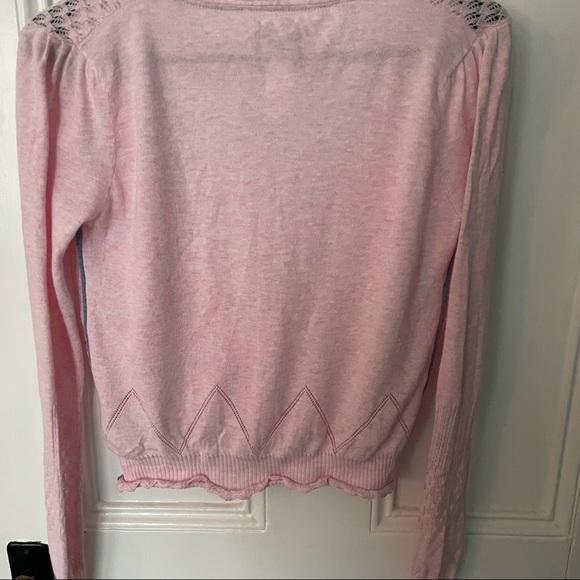 D.E.P.T pink crop cardigan size large - Picture 7 of 8